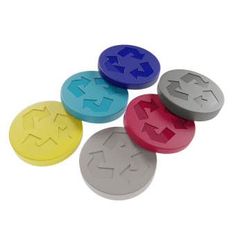 Farbpunkte zur Mülltrennung, 6 Stück 